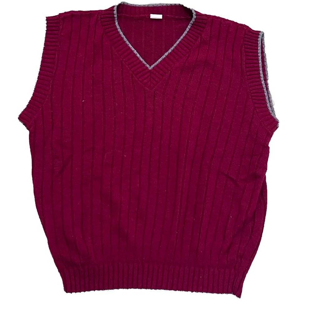 Vintage Unisex made in usa red and gray seweater vest size‎ m